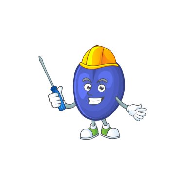 Otomotiv meyveleri beyaz arka planda karakter budamak