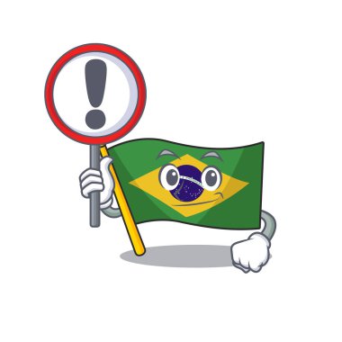 Karikatür şeklinde tabela bayrağı brezilya ile