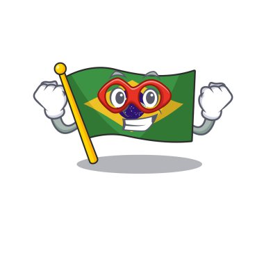 Süper kahraman bayrak brezilya karikatür ile izole