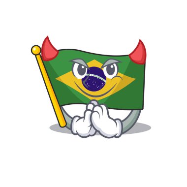 Şeytan brezilya bayrağı karakter direğine çekildi