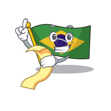 Menü brezilya bayrağı karakter direğine kaldırdı ile