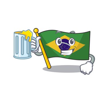 Karakter direğine çekilirken brezilya bayrağı ile