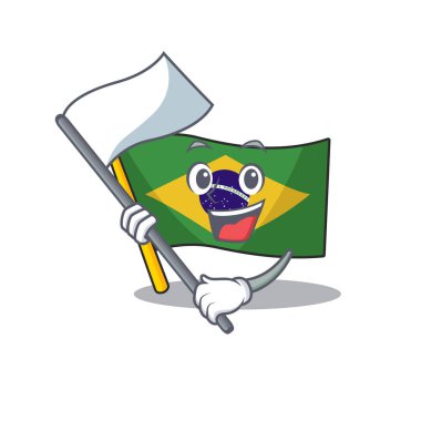 Maskot çekmecesinde tutulan bayrak brezilya bayrağı ile