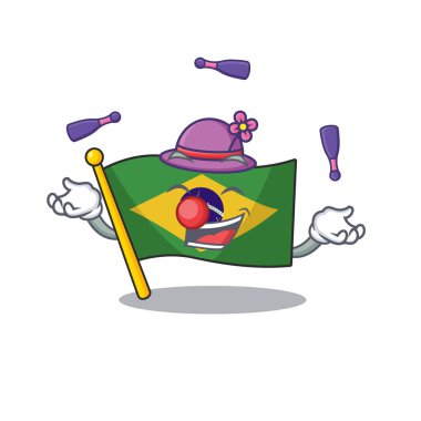 Maskot çekmecesinde tutulan Brezilya bayrağı hokkabazlık