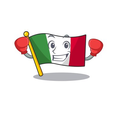 Karakter şekli ile Boks bayrağı İtalya