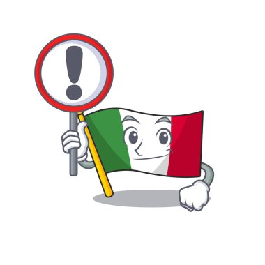 Karakter şekli ile işaret bayrağı İtalya ile