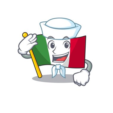 Karakter şekli ile denizci bayrağı İtalya