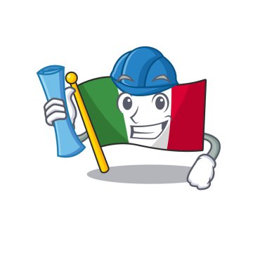 Karikatür masalarında yer alan mimar İtalya bayrakları