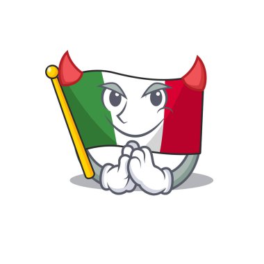 Şeytan İtalya bayrakları karikatür izole wth