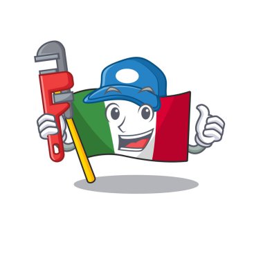 Tesisatçı bayrak İtalya karikatür dolap yerleştirilir