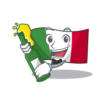 Bira bayrağı ile İtalya karikatür dolap yerleştirilir