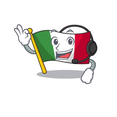 Kulaklık bayrağı İtalya ile karikatür dolap yerleştirilir