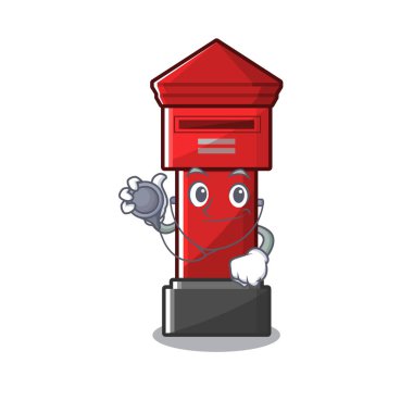 Doktor sütun kutusu karikatür ile izole