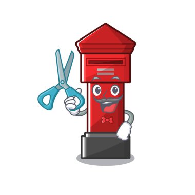 Çizgi film ile izole berber sütun kutusu