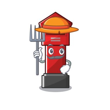 Karikatür ile izole Çiftçi sütun kutusu