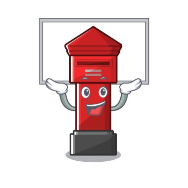 Çizgi film ile izole yukarı tahta sütun kutusu