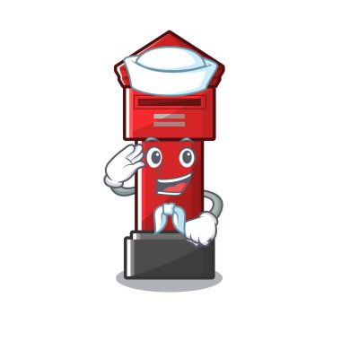 Karikatür ile izole denizci sütun kutusu