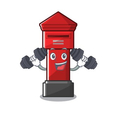 Fitness sütun kutusu karikatür ile izole