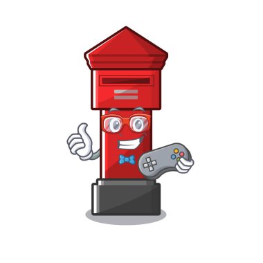 Maskot izole oyuncu sütun kutusu