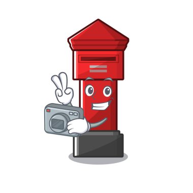 Fotoğrafçı sütun kutusu maskot izole