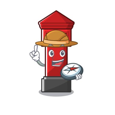 Kaşif sütun kutusu maskot izole