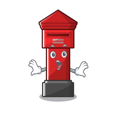 Sürpriz sütun kutusu maskot izole