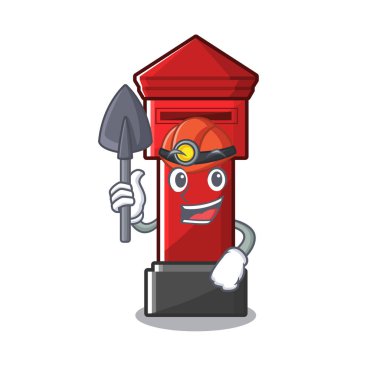 Maskot izole madenci sütun kutusu