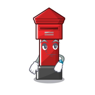 Bir karikatür karayolu üzerinde bekleyen sütun kutusu