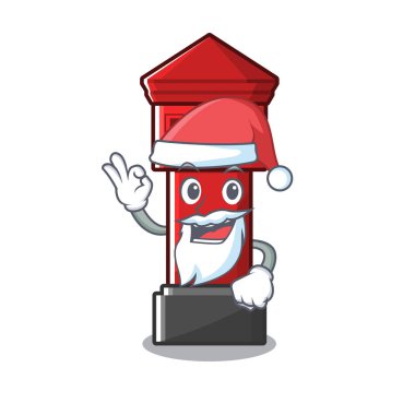 Bir karikatür karayolu üzerinde Santa sütun kutusu