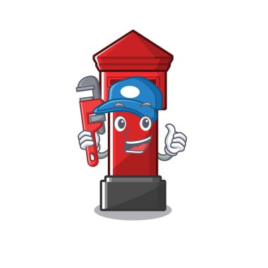 Bir karikatür karayolu üzerinde Tesisatçı sütun kutusu