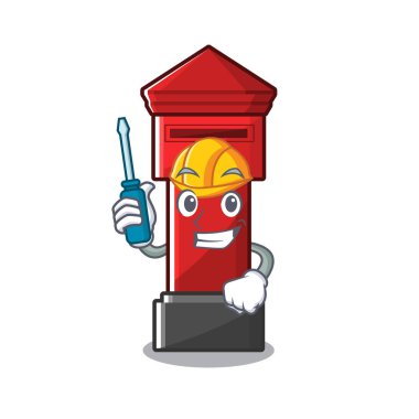 Bir karikatür karayolu üzerinde otomotiv ayağı kutusu