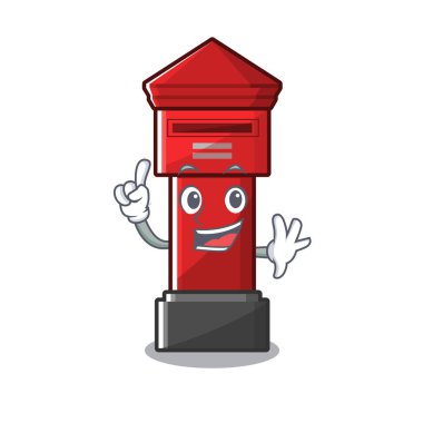 Bir karikatür karayolu üzerinde parmak sütun kutusu