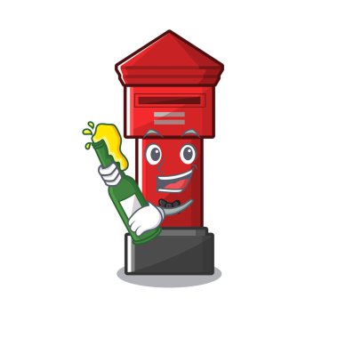 Bir karikatür karayolu üzerinde bira ayağı kutusu ile