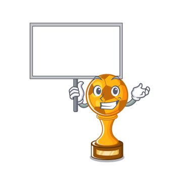 Karikatür ile izole kurulu futbol kupa getir