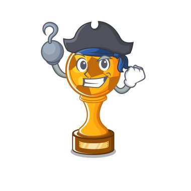 Korsan futbol kupa karikatür ile izole