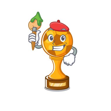 Sanatçı futbol kupa karikatür ile izole