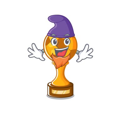 Elf futbol kupası karikatür ile izole