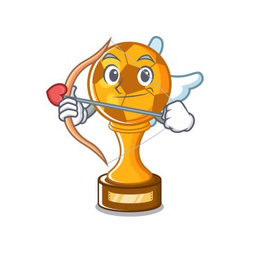 Cupid futbol kupası karikatür ile izole