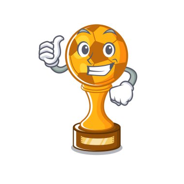 Maskot şekli ile futbol kupa thumbs
