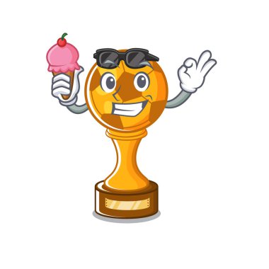 Maskot şekli ile dondurma futbol kupası ile