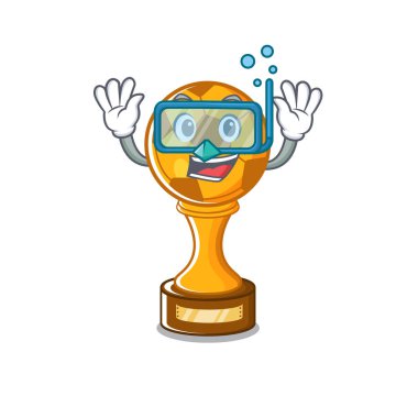 Maskot şekli ile dalış futbol kupası