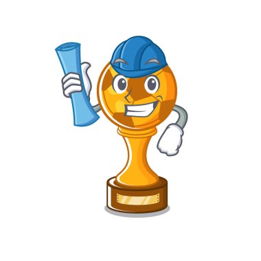 Maskot şekli ile Mimar futbol kupası