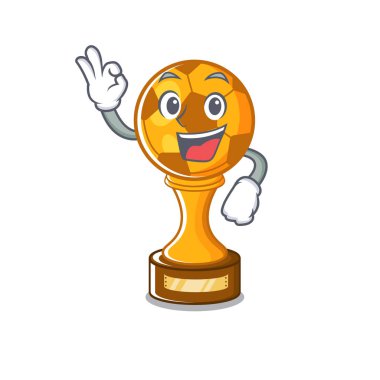 Maskot şekli ile Tamam futbol kupası