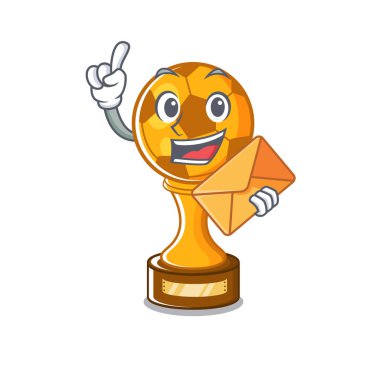 Maskot şekli ile zarf futbol kupası ile