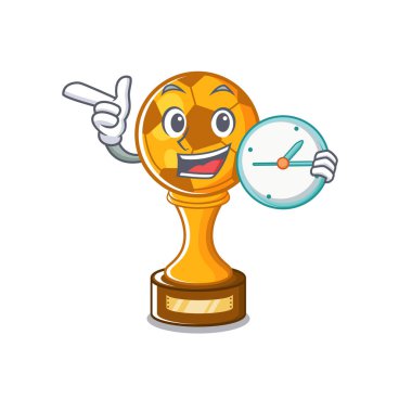 Maskot şekli ile saat futbol kupası ile