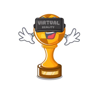 Karikatür çekmecesinde sanal gerçeklik futbol kupa