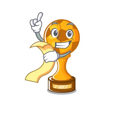 Karikatür çekmecesinde menü futbol kupa ile