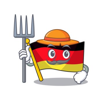 Çiftçi Almanya bayrağı karikatür maskot izole