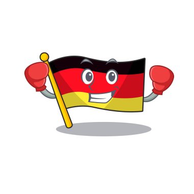 Boks almanya bayrağı karikatür maskot izole