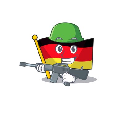 Ordu Almanya bayrağı karikatür maskot izole